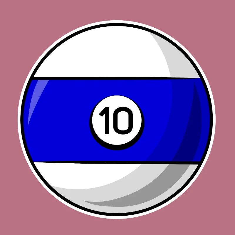 Boule de billard 10 Billard bleu dix
