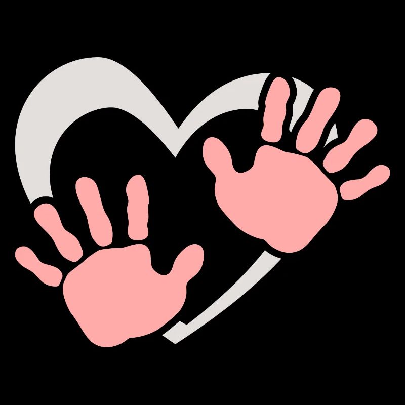 Empreinte de main de cœur de bébé