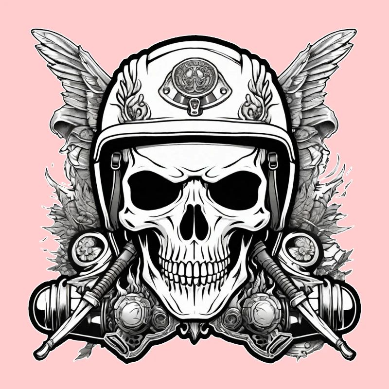 Skull - Skeleton - Skull - Motorcycle Helmet
