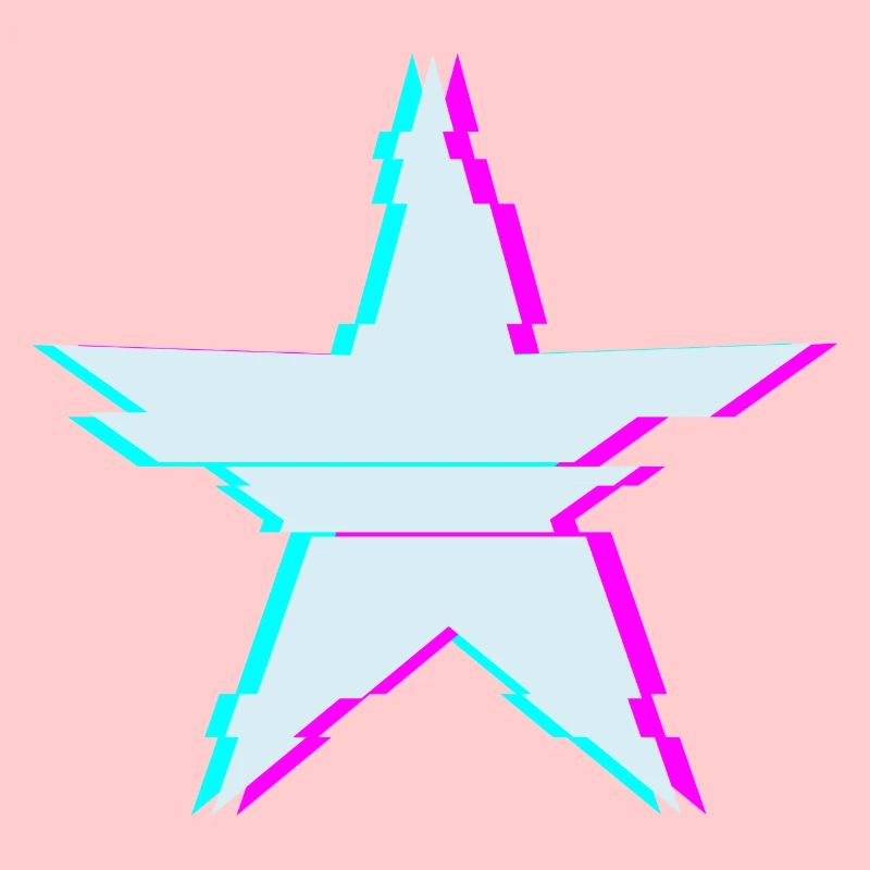 Étoile avec effet glitch