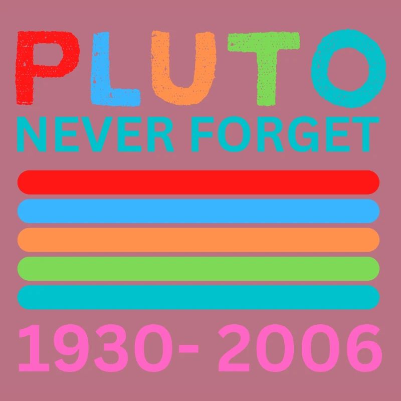 Pluto Never Forget Retro Space Science Pluto Desig