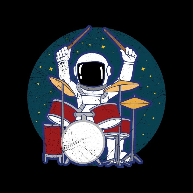 Astronaut Drummer Space Lover Gift Idea