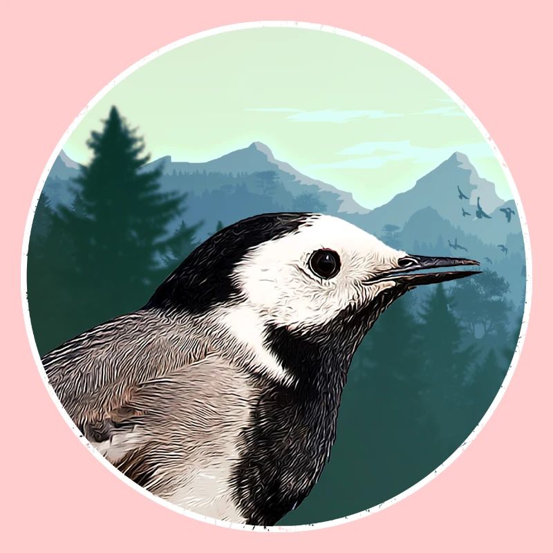 Wagtail Profile Forest Emblem