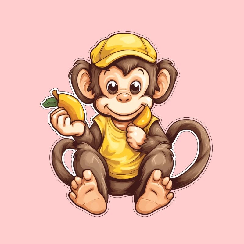 cute monkey banana Süßer Affe mit Banane