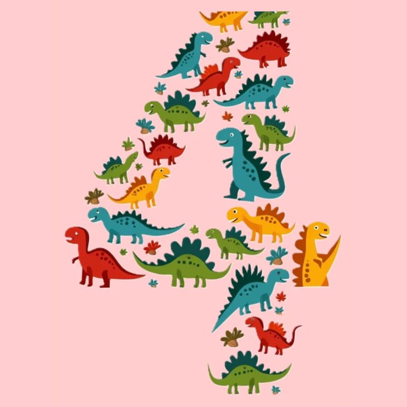 4th Birthday Dino Child