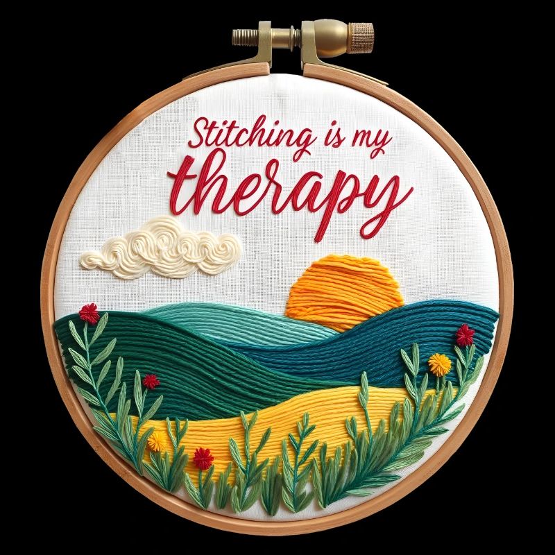 Stitching is my therapy - Embroidery Embroidery Art