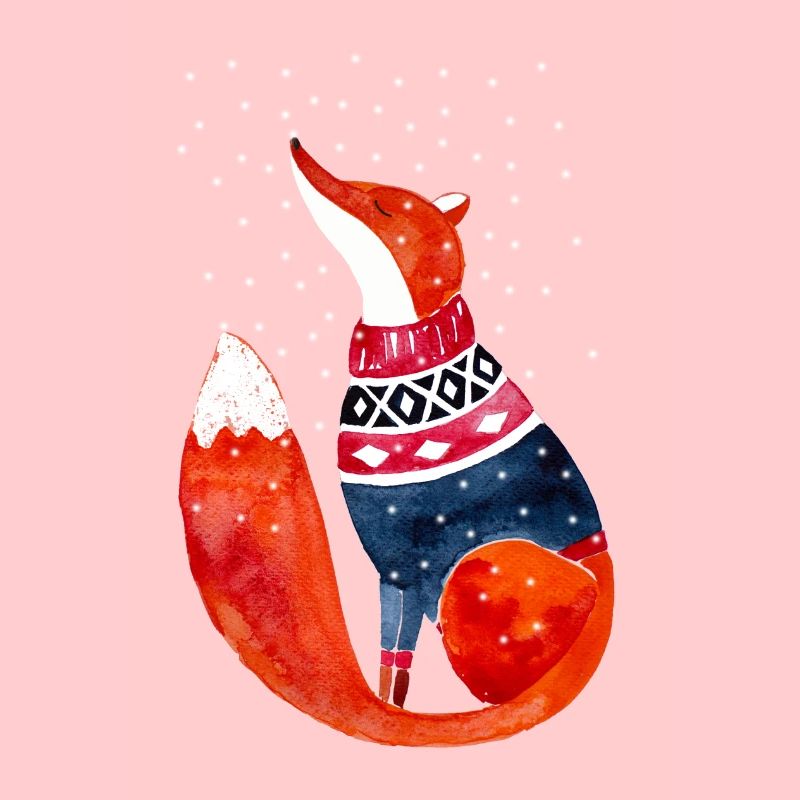 Fuchs im Schnee I Winter Illustration