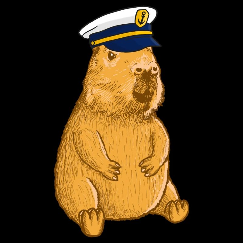 Boat captain Capybara with captain's cap