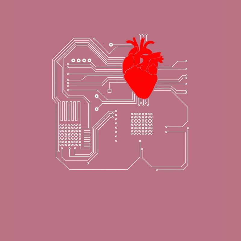 Computer chip, CPU heart - Computer Geek