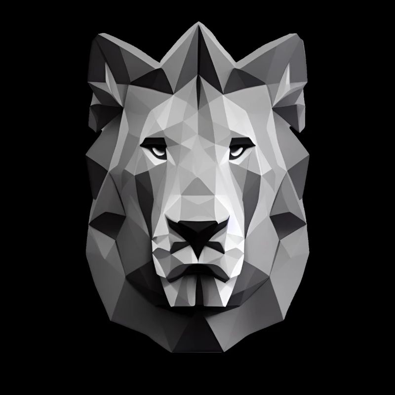 Polygon Design Lion Animal Head