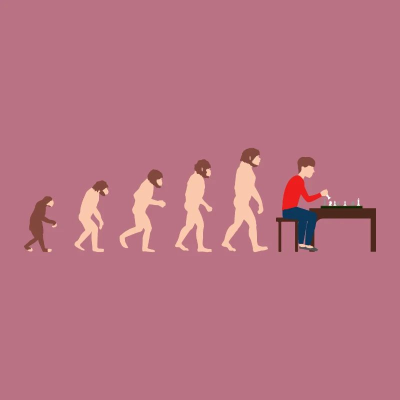 Joueur d'échecs Evolution Idée cadeau drôle
