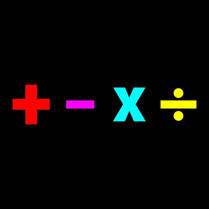 Math + - × ÷ plus moins multiplier le poison de division