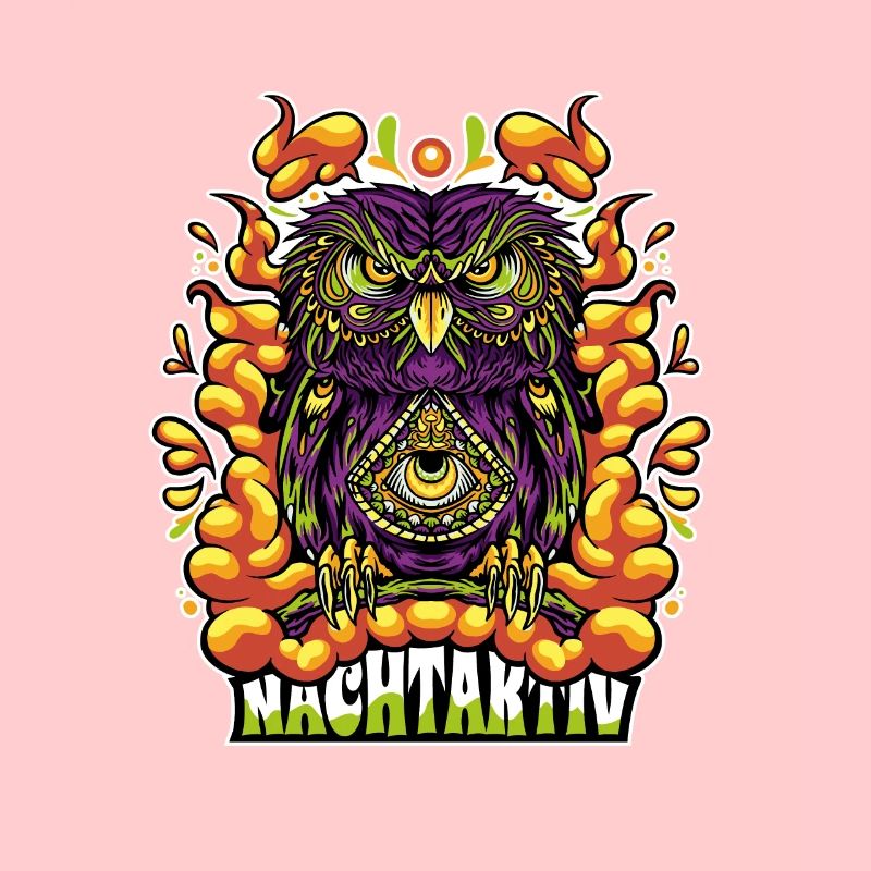 Techno Goa Rave Nachtaktiv Party Eule