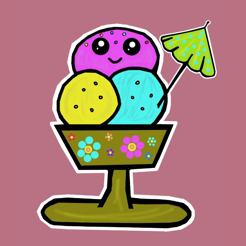 Bunter Eisbecher Eiscreme Eiskreme Eis