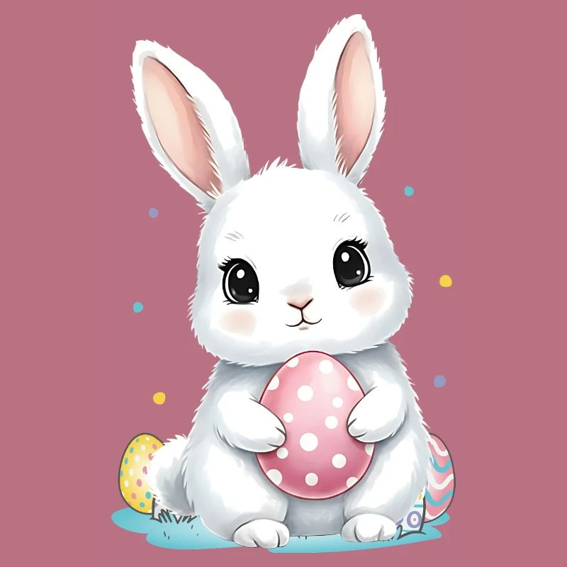 Easter Cute Easter Bunny with Easter Egg