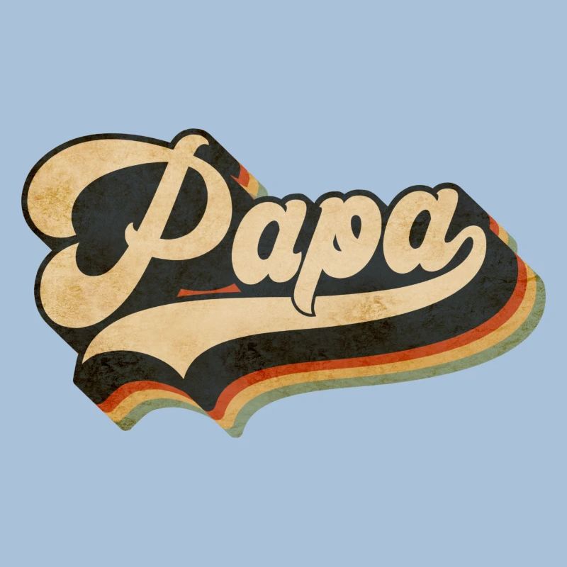 Papa Vintage Script Arc-en-ciel