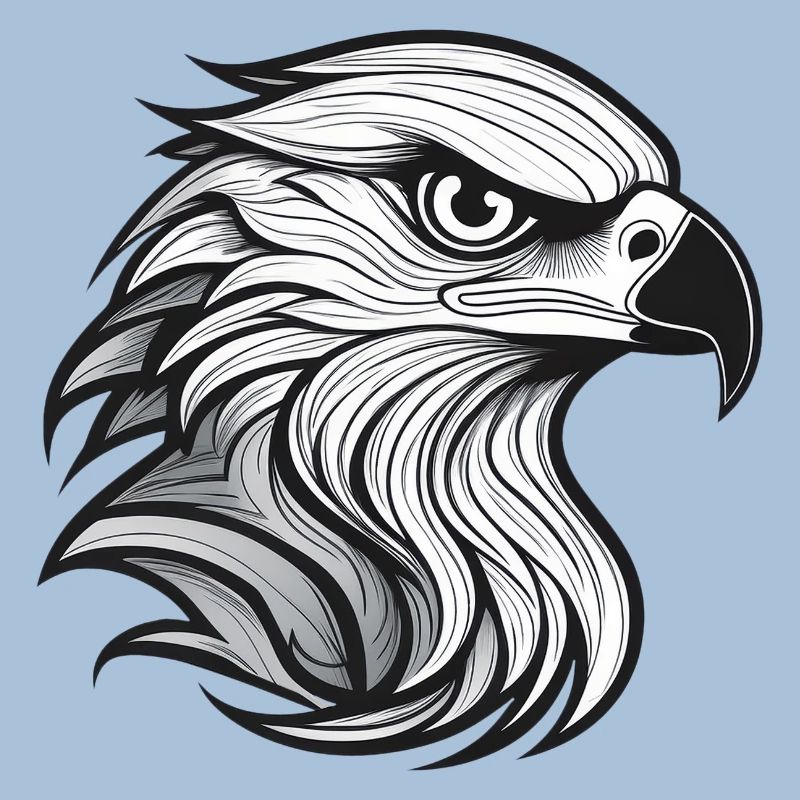 Expressionist eagle head-laying