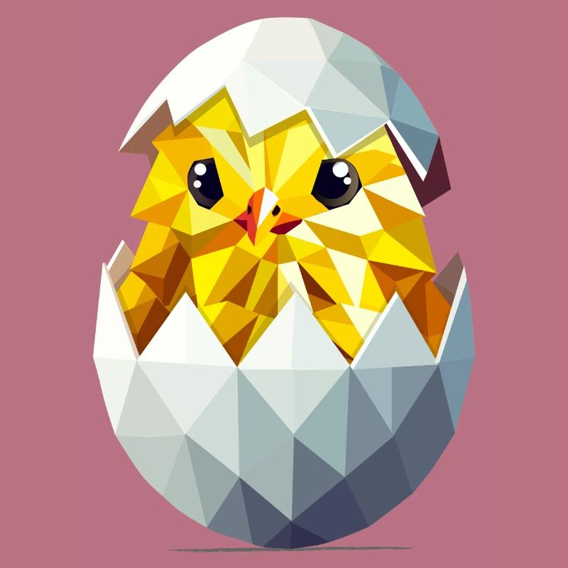 Chick in the Egg – Modern Easter Illustration