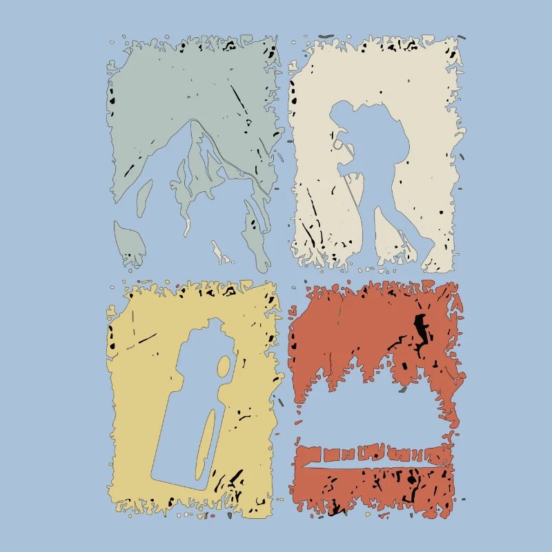 Vier Panel Silhouette Grunge