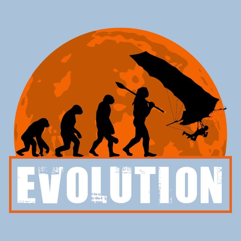 Évolution du design au coucher de soleil de pilote de deltaplane