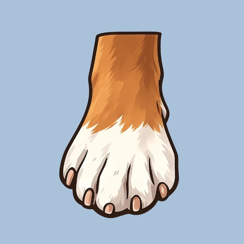 Conception de pattes de chien brunes blanches