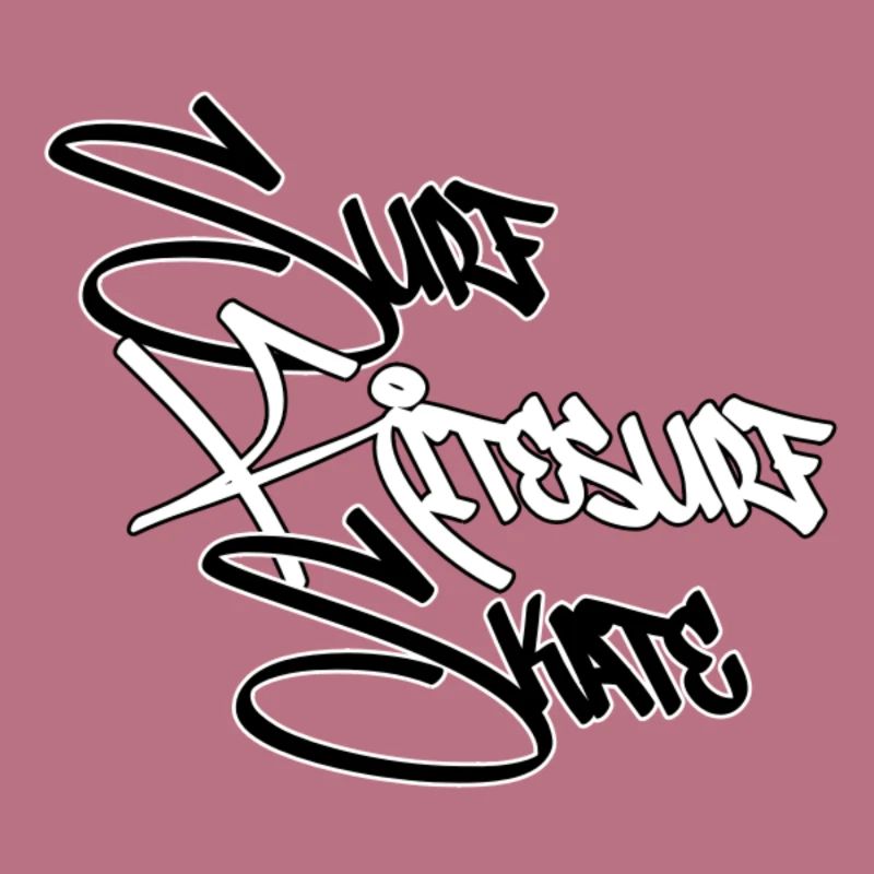 Graffiti Surf Script Blanc