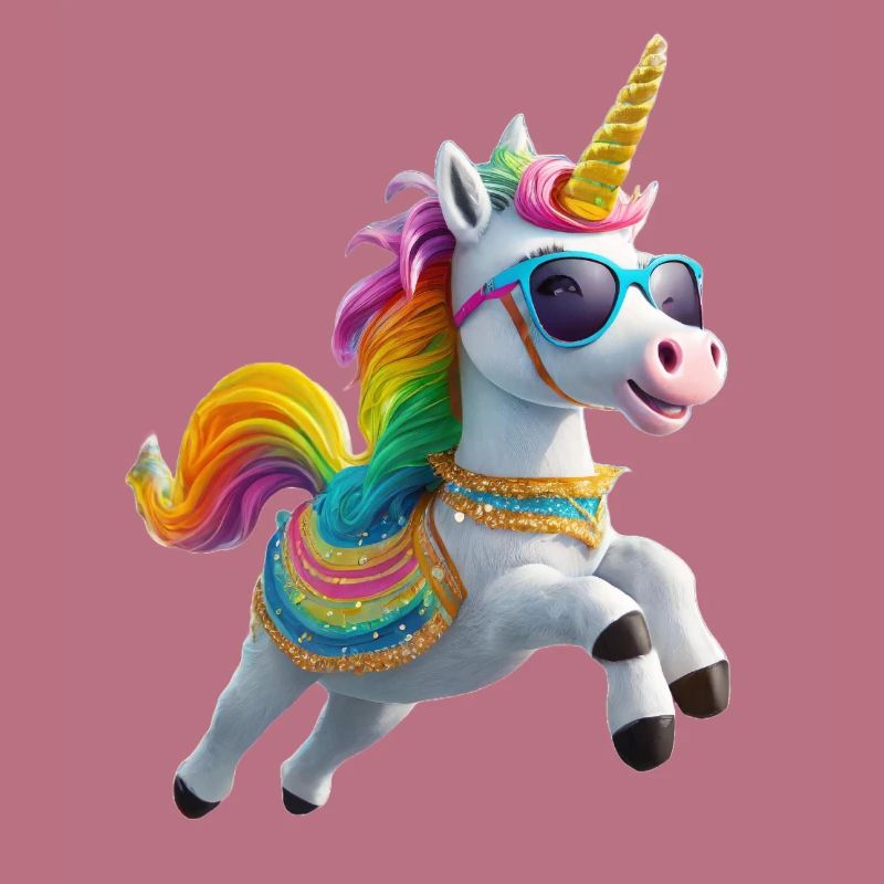 Cooles Einhorn mit Sonnenbrille Regenbogen