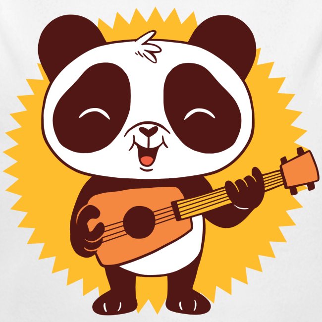 Panda spielt Gitarre
