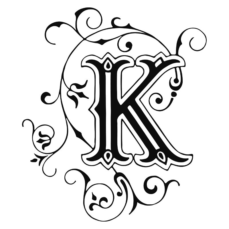 Buchstabe-K-Verzierung
