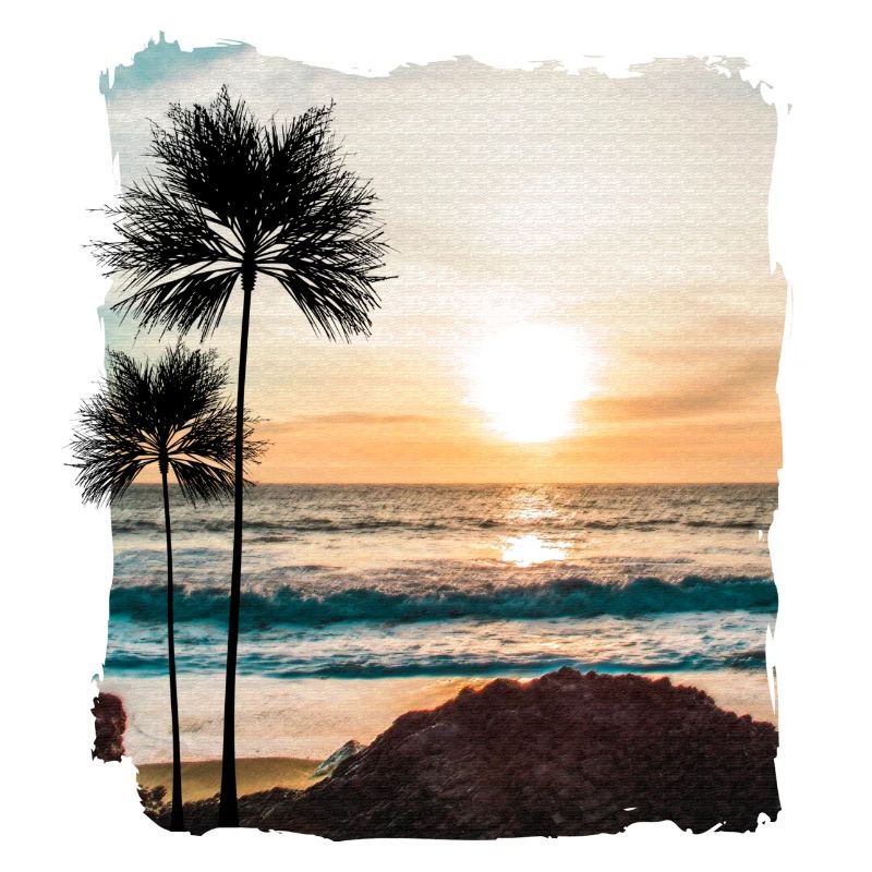 Sunset with palm trees