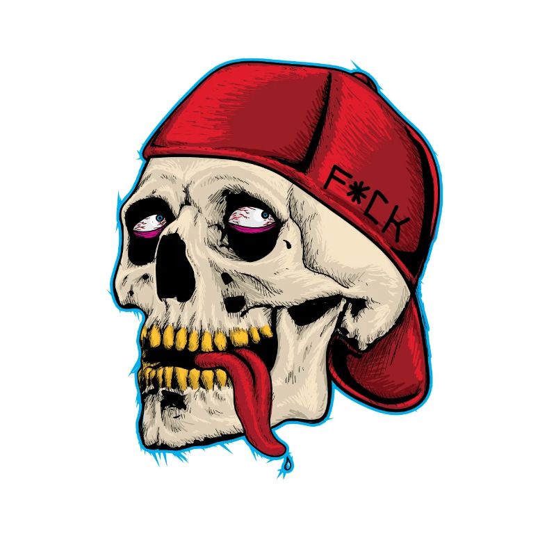 Skull and crossbones skeleton bone cappy motif