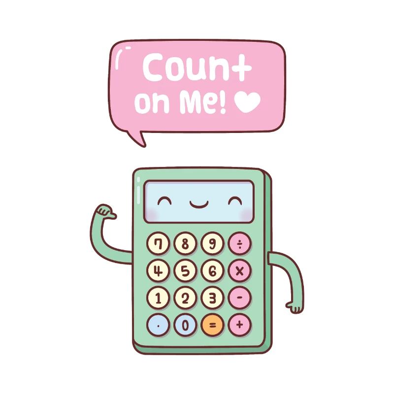 Compte mignon sur moi calculatrice Pun Doodle