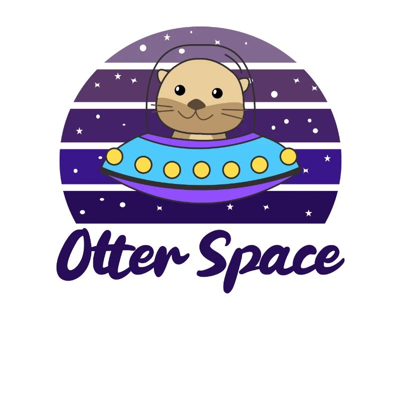 L’espace de loutre une loutre douce dans l’espace dans l’OVNI