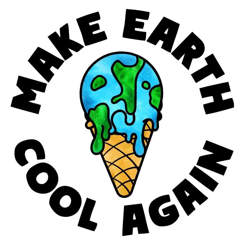 Schmelzende Erde Eiscreme Make Earth Cool Again