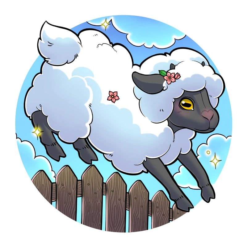 Jumping blue sheep print