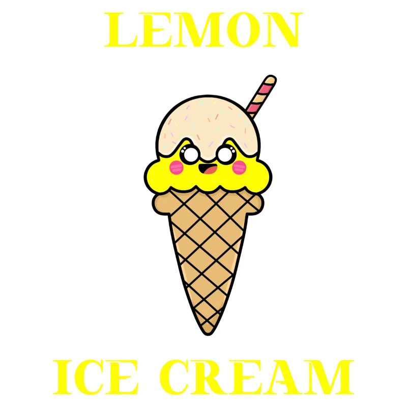 Crème glacée au citron idée cadeau mignonne douce crème glacée