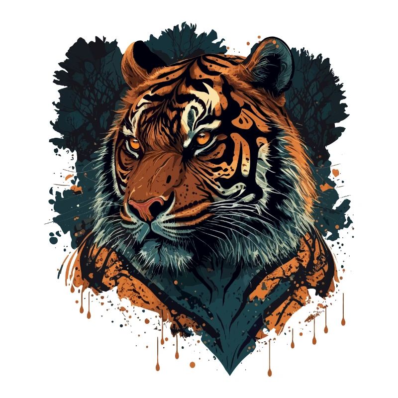 Conception de tigre plat