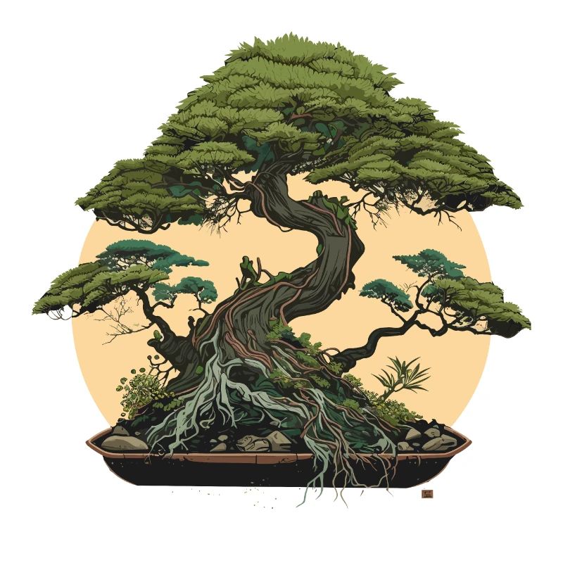 Moonlit Bonsai Tree