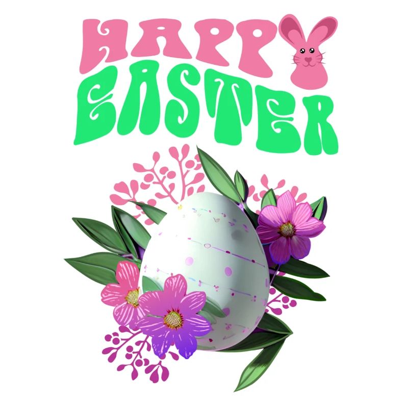 Happy Easter Easter Egg Floral Art
