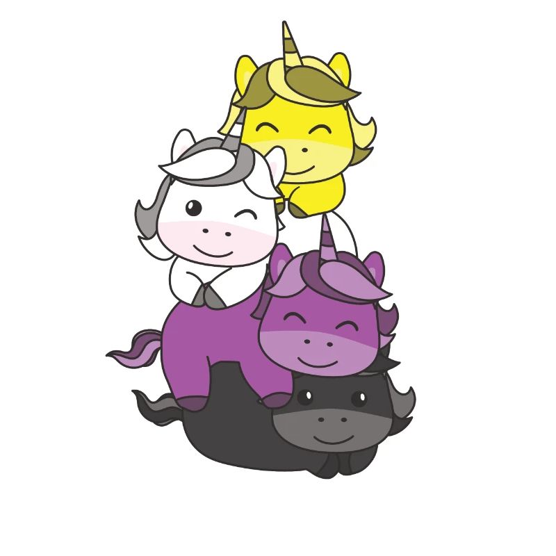 Nonbinary Flag Pride LGBTQ Cute Unicorn Stack