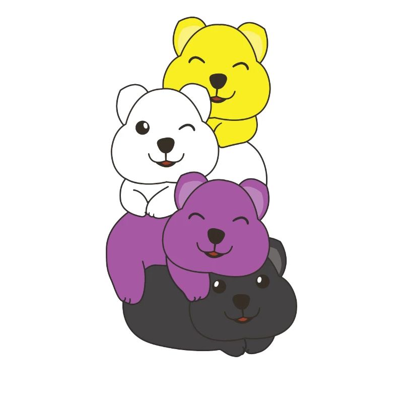 Nonbinary Flag Pride LGBTQ Cute Quokka Stack