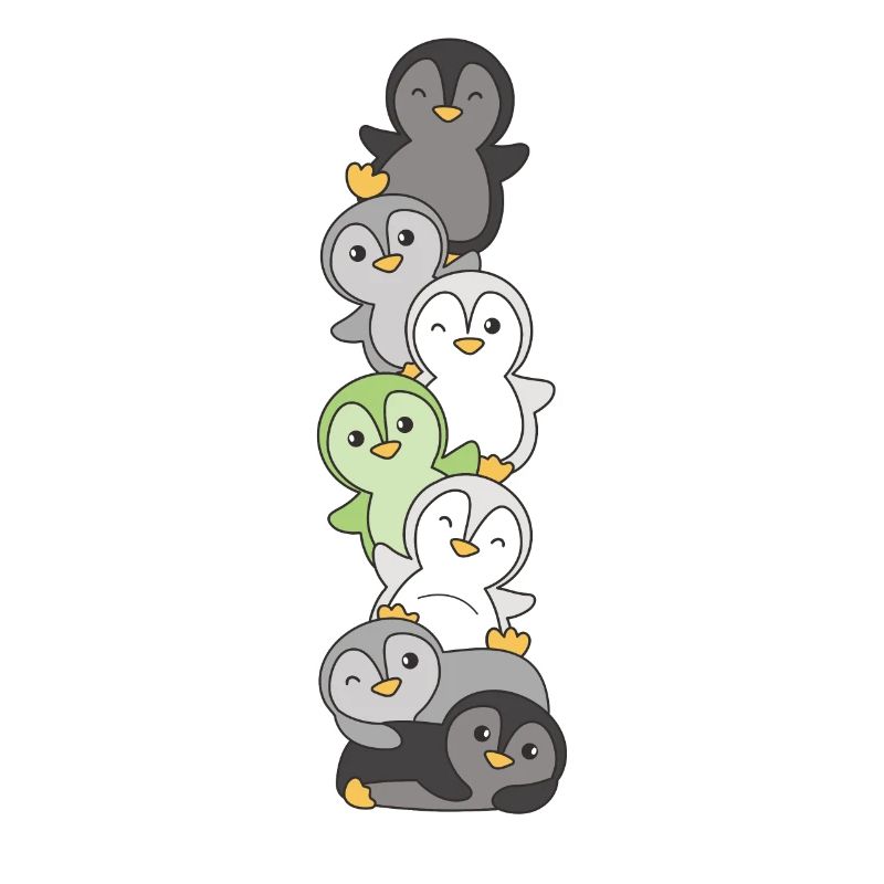 Agender Drapeau Pride LGBTQ Mignon Penguin Stack