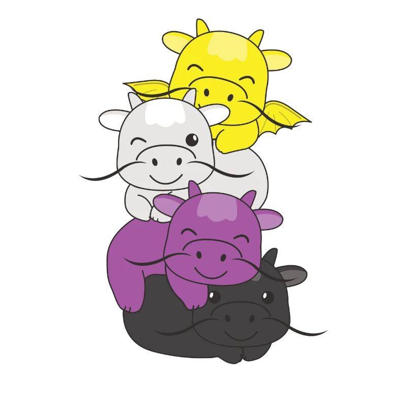 Nonbinary Flag Pride LGBTQ Mignon Dragon Pile