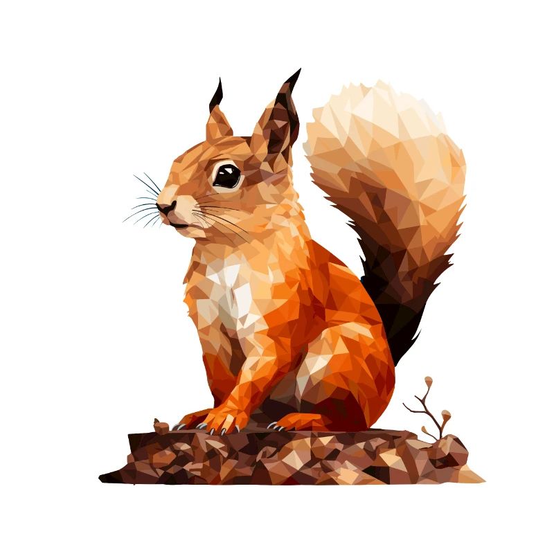 Squirrel in polygon style