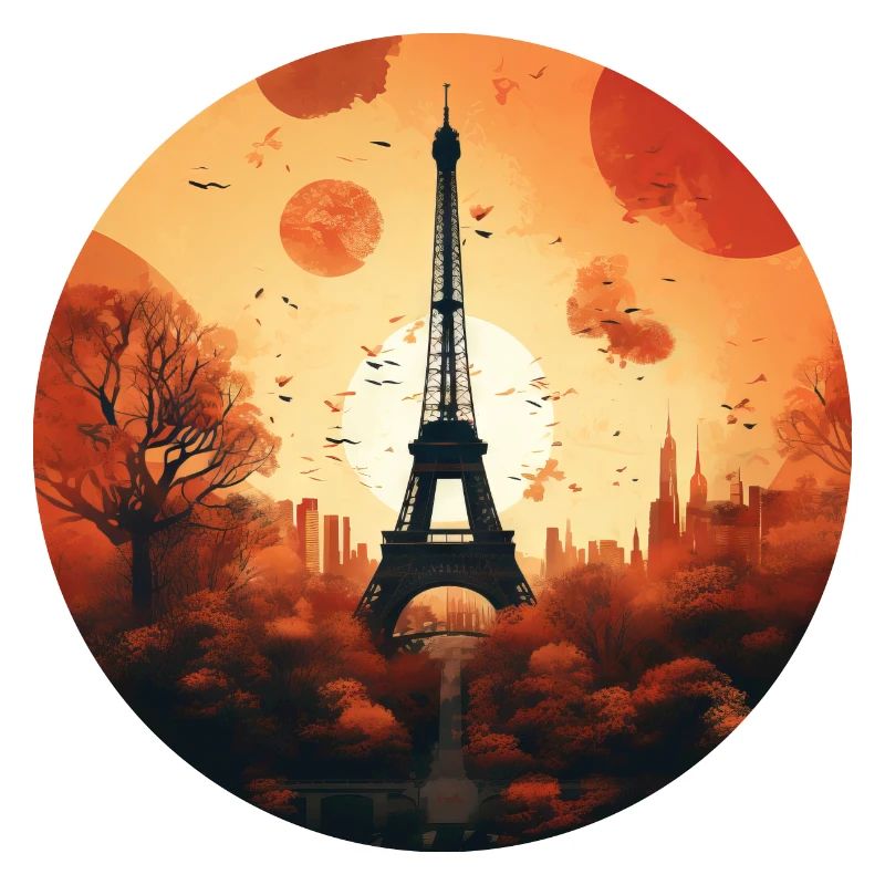 Coucher de soleil à Paris : Tour Eiffel et