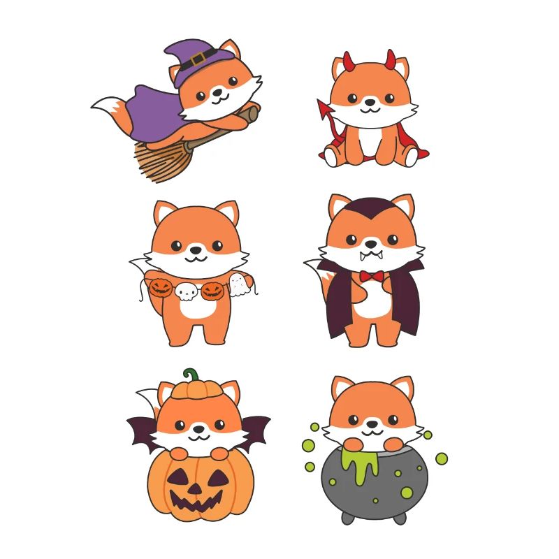 Fox Halloween Devil Pumpkin Vampire Costume