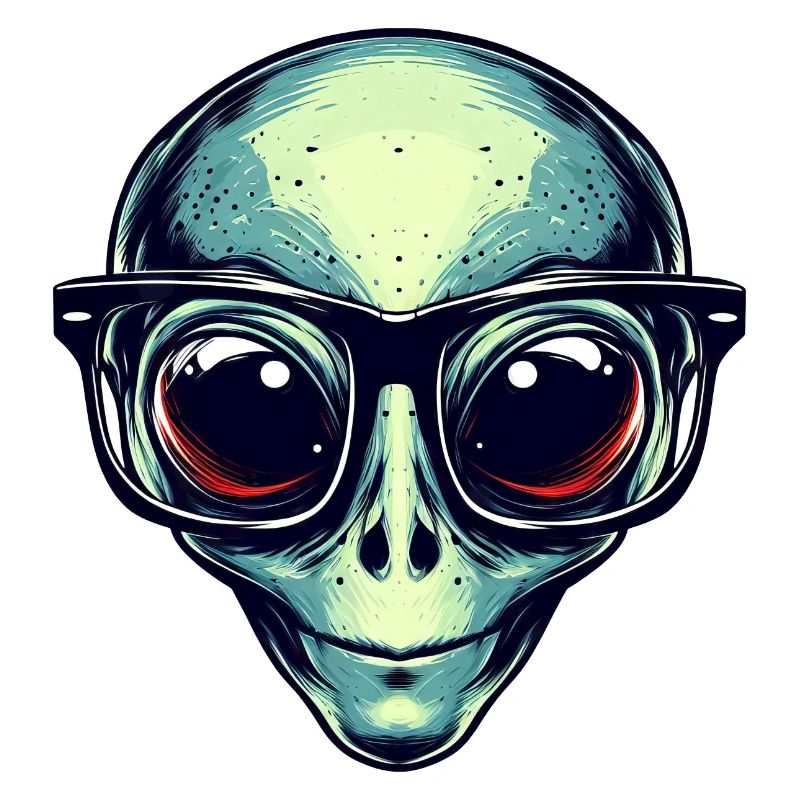 Nerdiges Alien mit Brille