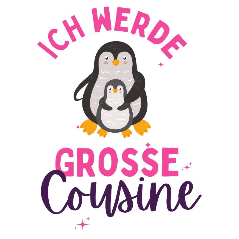 Ich werde Große Cousine 2024 Loading Pinguin Herz