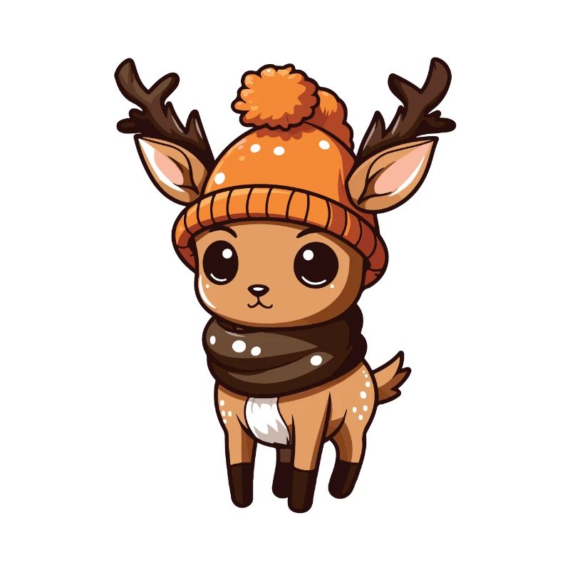 Reh Geweih Winter Comic