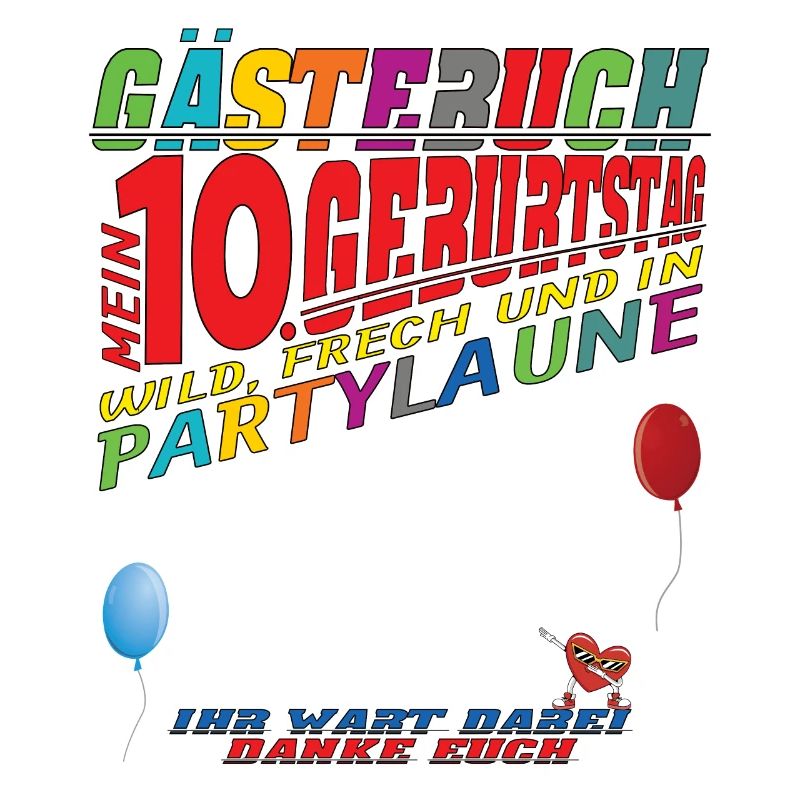 10. Geburtstag Mädchen & Junge Gästebuch
